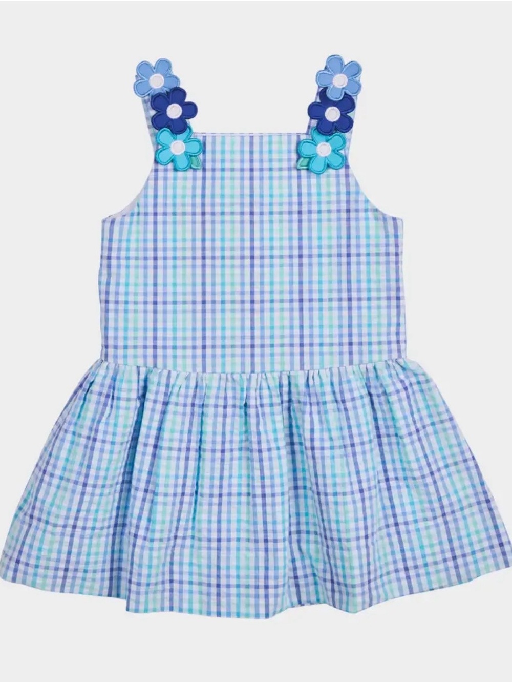 Florence Eiseman | Flower Embroidery Plaid Seersucker Dress